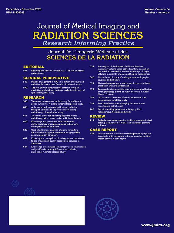 Go to journal home page - Journal of Medical Imaging and Radiation Sciences